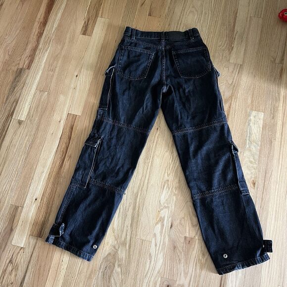 GRLFRND The Lex Cargo Jeans Size 24 black South point cotton low rise denim - Picture 13 of 14